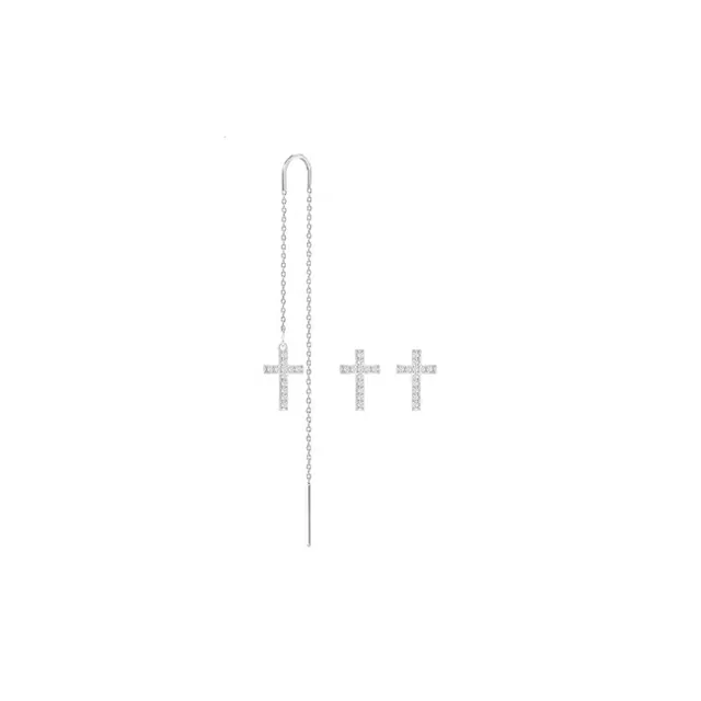 Swarovski Drop Earrings Women's Silver-0