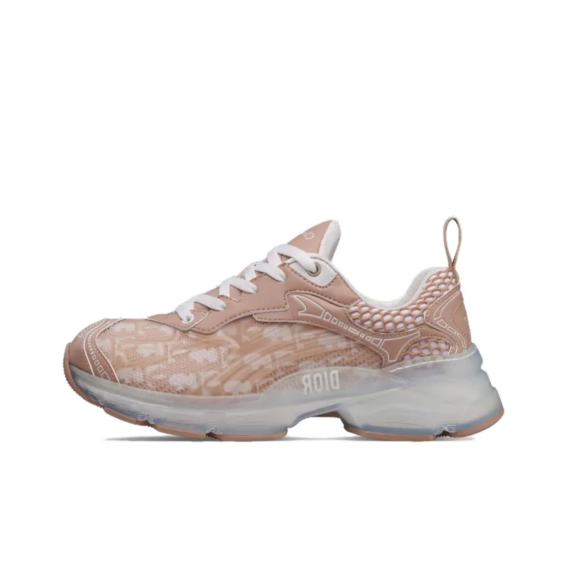 DIOR Vibe Monogram Low Top Casual Shoes Women's Nude Pink-0