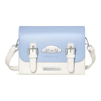 Zgo Sanrio Collaborative IP Style PU Messenger Satchel Bag Shoulder Bag Women's White Blue Multicolor
