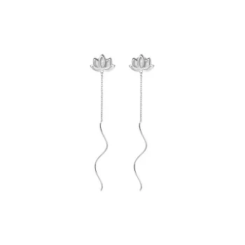 MIDNIGHT MOMENT S999 Fine Silver Drop Earrings Women's