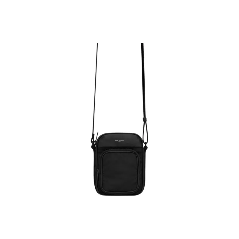 SAINT LAURENT City Nylon Camera Bag, Crossbody Bag, Shoulder Bag Mini Men's Black-0