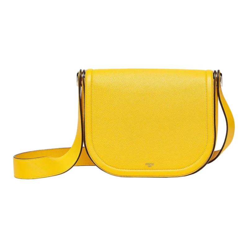 FENDI ROMA Calfskin Messenger Bag Shoulder Bag Crossbody Bag Men's Yellow-0