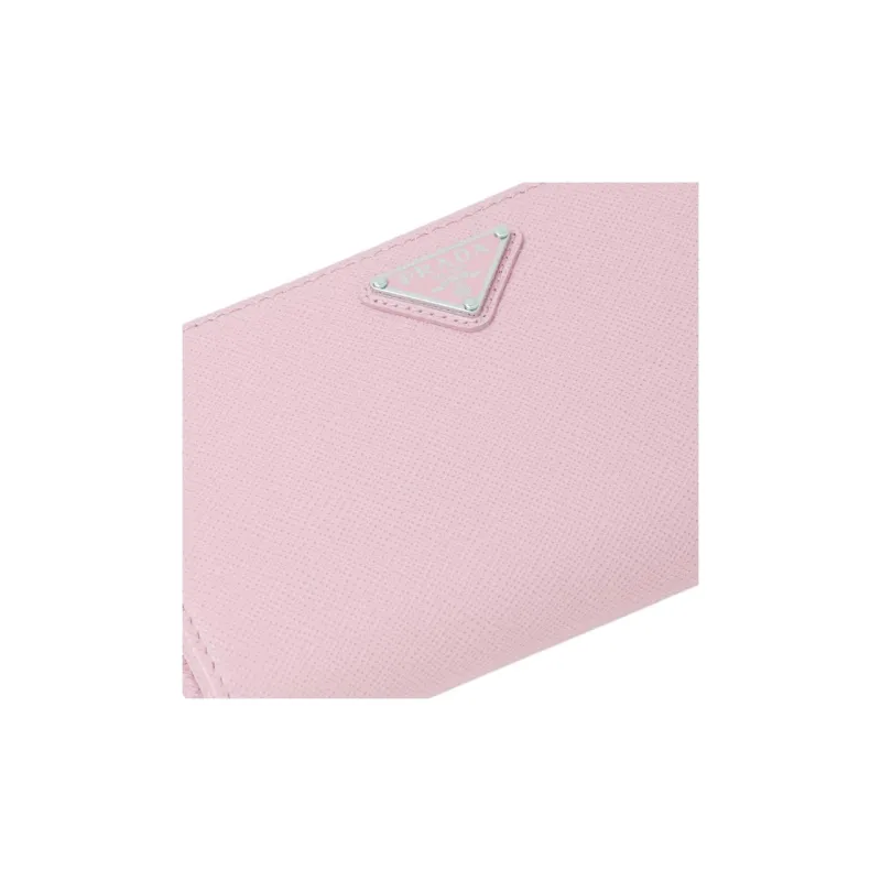 PRADA Saffiano Leather Wallet Large Size Women's Pink-5