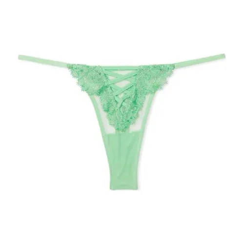 Victoria's Secret DREAM ANGELS Boho Floral Thong Panty Underpants Women's 1 Pack Grass Green