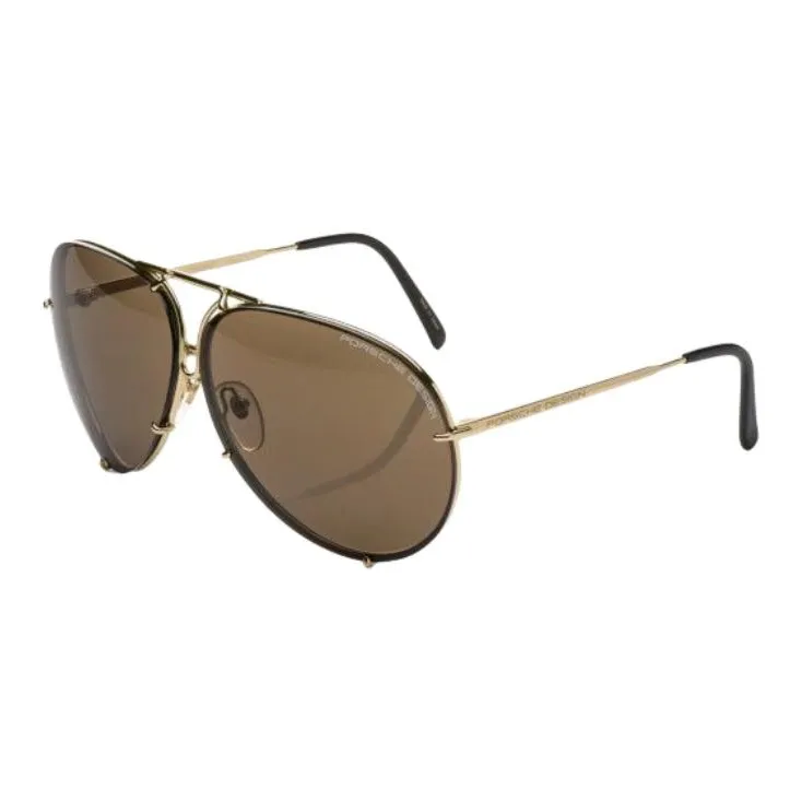 PORSCHE DESIGN Titanium Aviator Sunglasses Women's Black-0