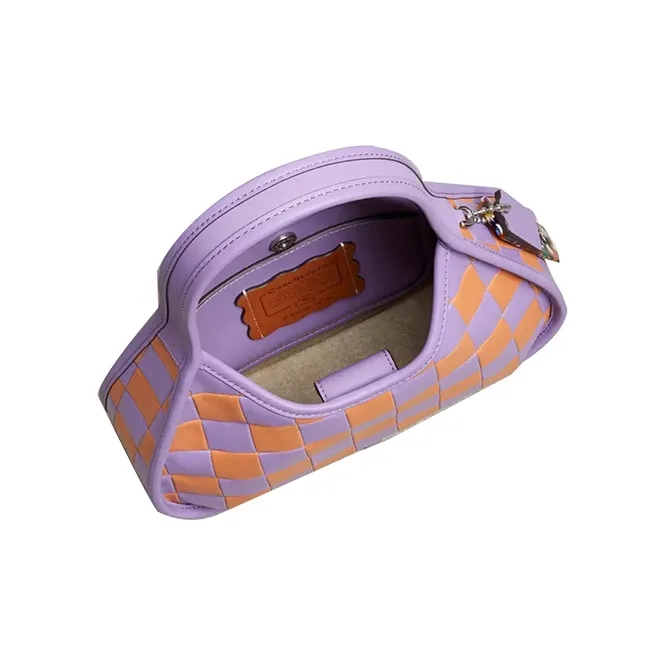 Coachtopia Ergo Genuine Leather One Shoulder Handbags Medium Size Women's Iris Flower With Fade Orange-3