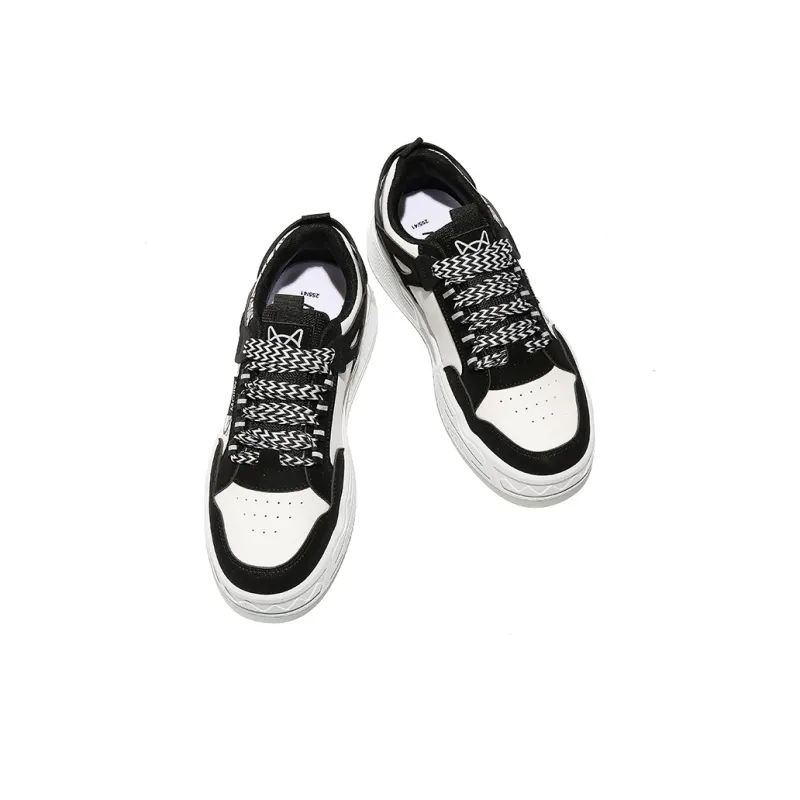 MIIOW Trend Party Series Skateboard Shoes Unisex Low Top Black White/Blue White/Burgundy-6