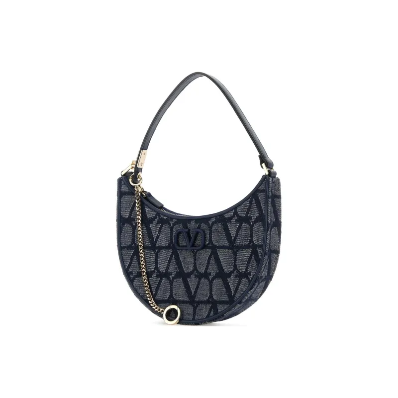Valentino Leather Handbag, Shoulder Bag Women's Dark Blue-1