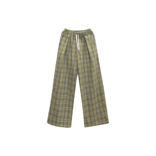 DBW DOUBLEWIN Casual Pants Unisex Yellow Check