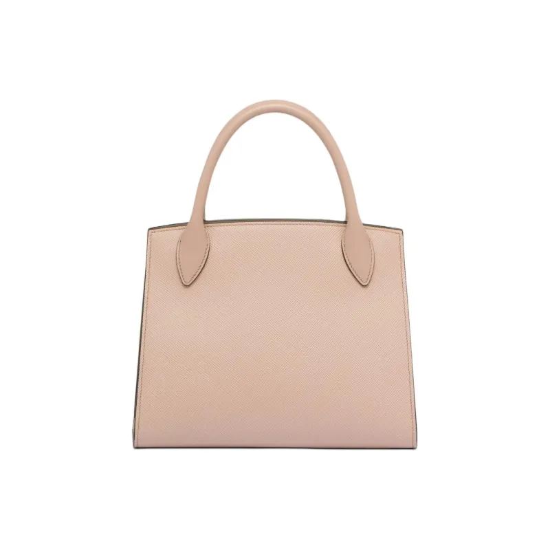 PRADA Monochrome Leather Tote Bag Shopping Bag Shoulder Bag Crossbody Bag Handbag Small Size Women's Soft Pink-1