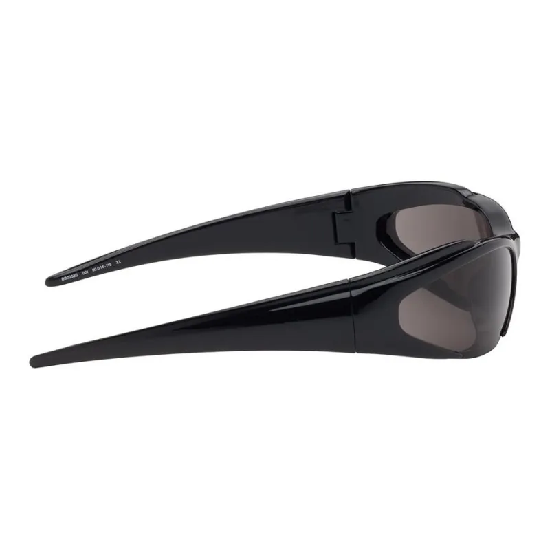 Balenciaga Nylon Irregular Shape Sunglasses Men's Black-2