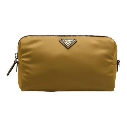 PRADA Nylon Makeup Bag Women's Brown