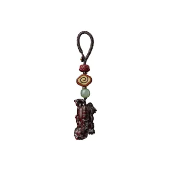 Moonstone Edge Red Sandalwood Keychain Pendant Men's Sandalwood