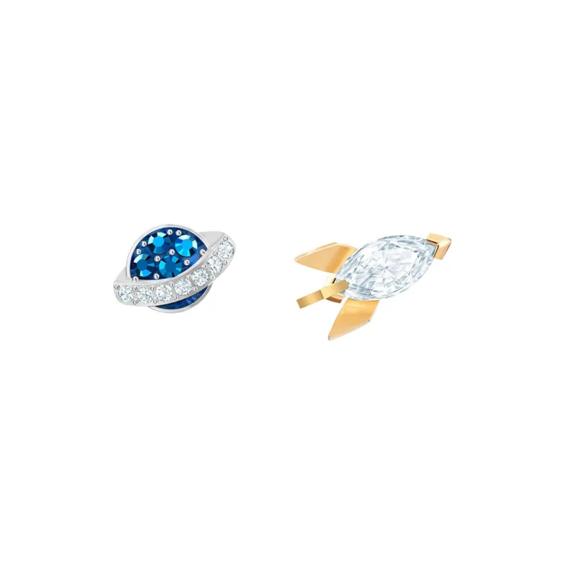 Swarovski Out Of This World Space Drop Earrings Women's Blue, Gold, Silver-2