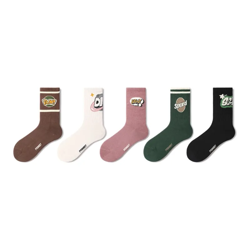 Primeet Mid Calf Socks Unisex 5 Pack-3