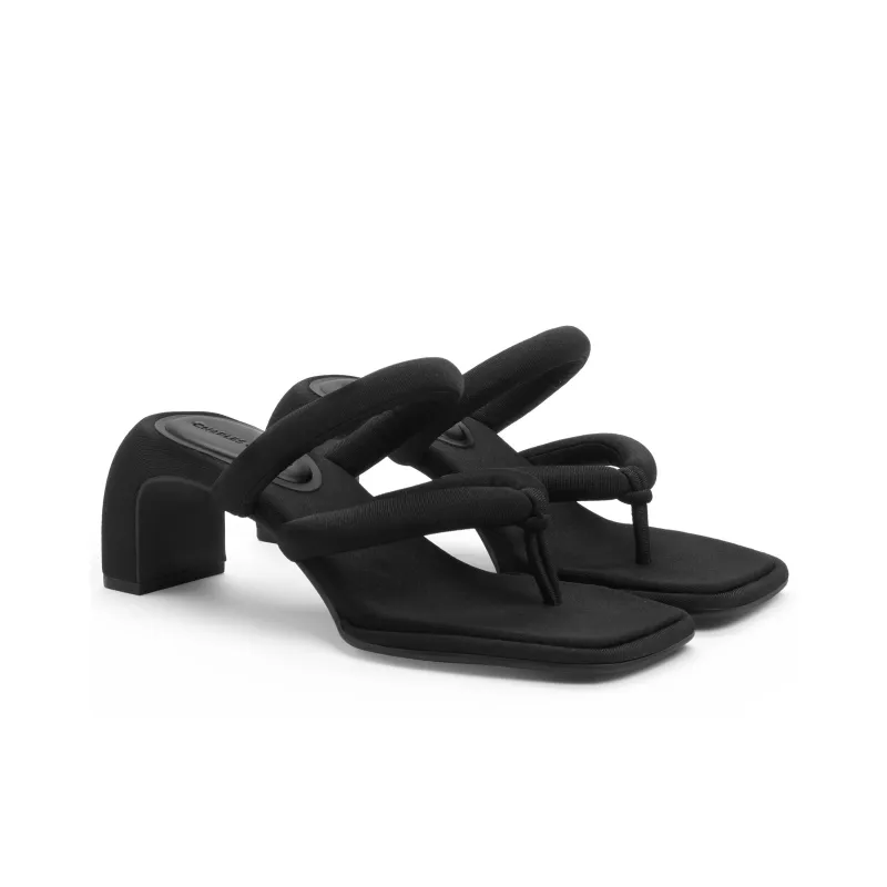CHARLES&KEITH Small Ck Slide Slippers 7.2cm Women's Chalk White/Black Textured Black Textured-6