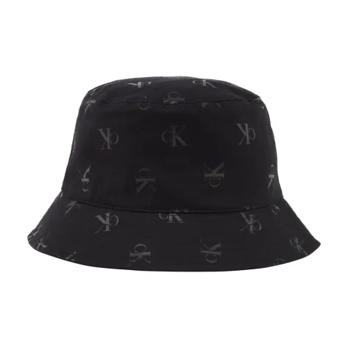 CALVIN KLEIN 100% Cotton Bucket Hats Unisex Space Black