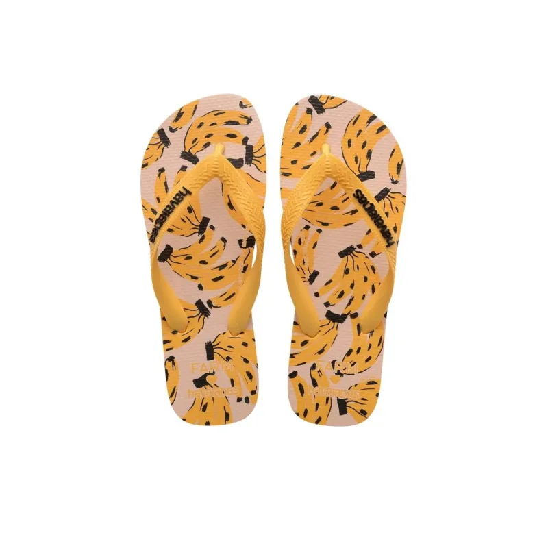 FARM RIO x Havaianas Abrasion Resistant Slip Resistant Flip Flops Women's Yellow-4
