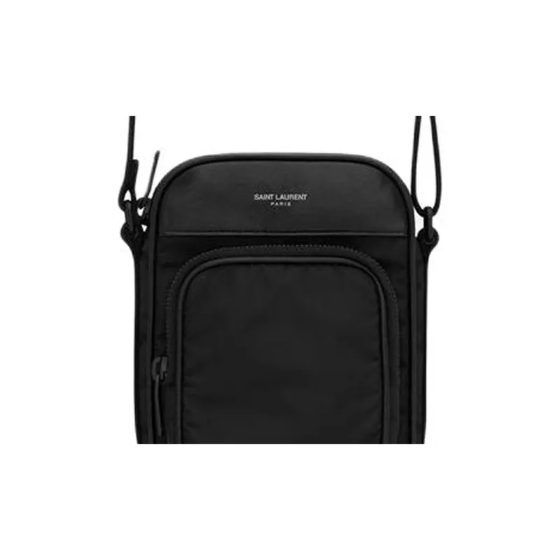 SAINT LAURENT City Nylon Camera Bag, Crossbody Bag, Shoulder Bag Mini Men's Black-4