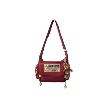 OUZIHUANG Nylon Shoulder Bag, Crossbody Bag Unisex Black/Blue/White/Red