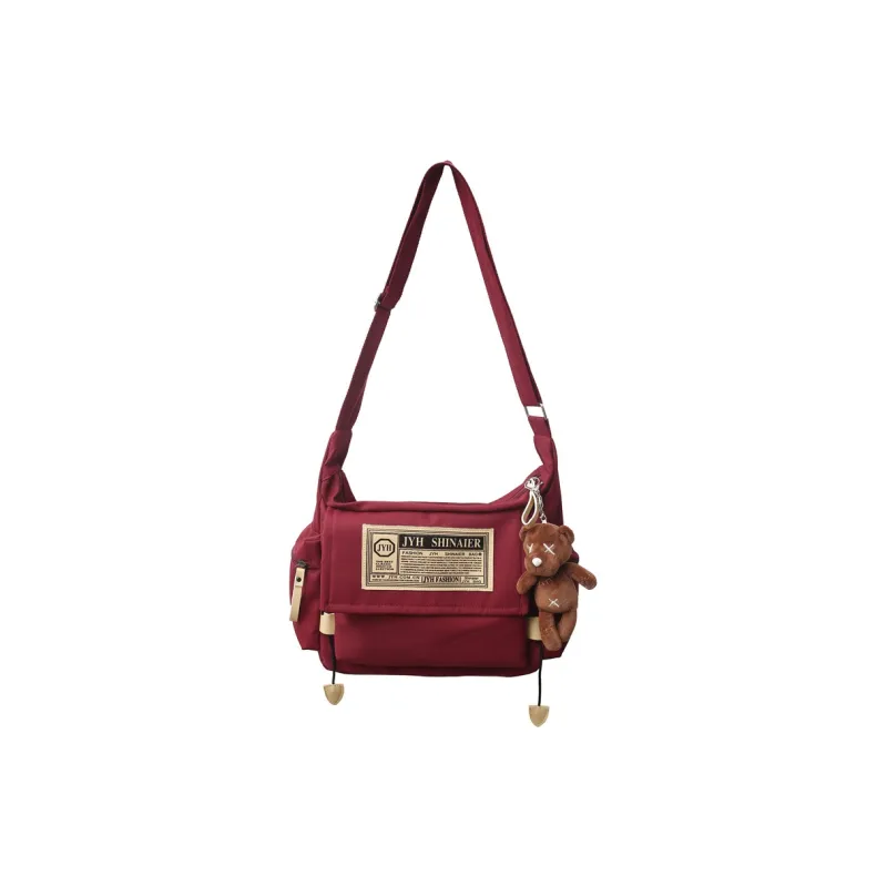 OUZIHUANG Nylon Shoulder Bag, Crossbody Bag Unisex Black/Blue/White/Red-0