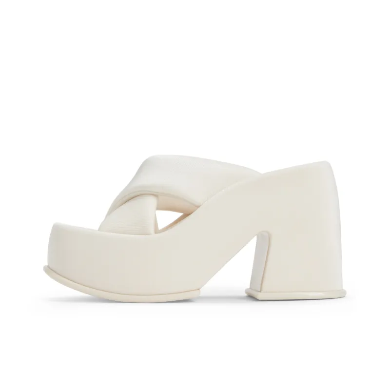 CHARLES&KEITH Slide Slippers Women's Black Textured/Chalk White/Orange-4