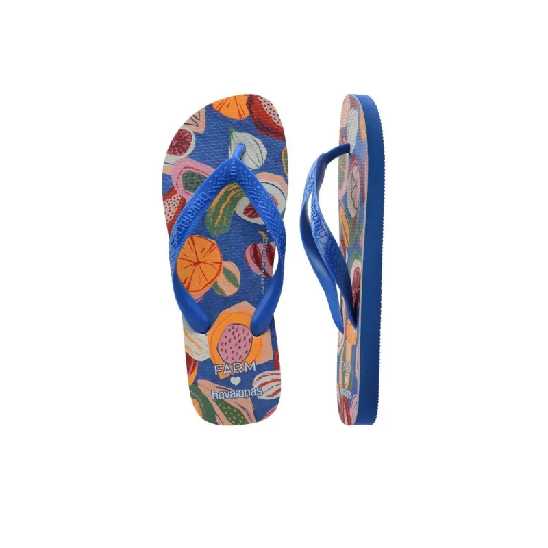 FARM RIO x Havaianas Quiet Quick Dry Flip Flops Women's Blue Orange-3