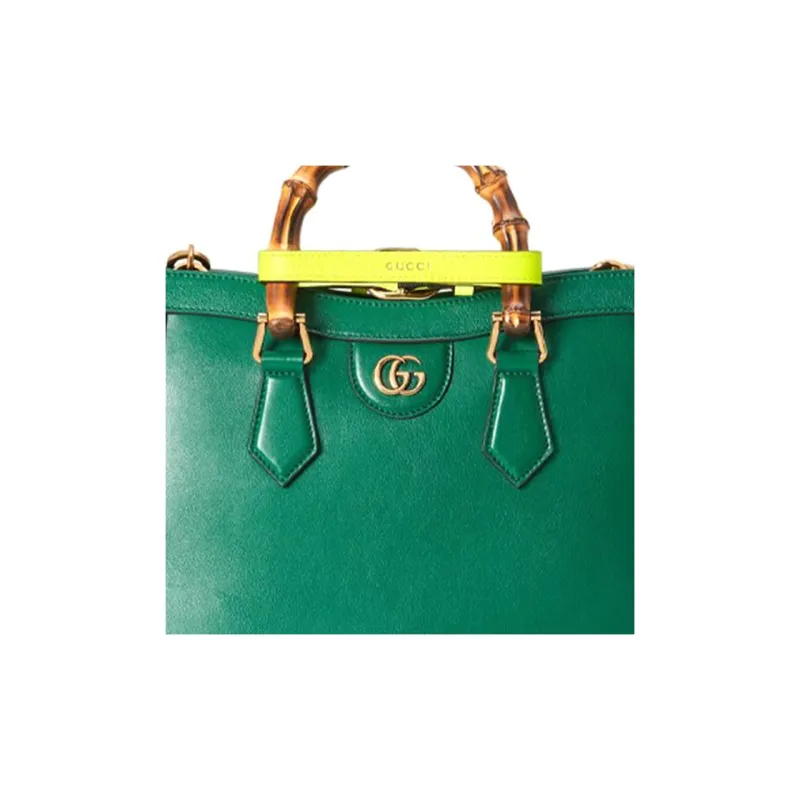 GUCCI Diana Leather Tote Bag Shopping Bag Shoulder Bag Crossbody Bag Handbag Small Size Women's Emerald Green-8