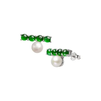 Princess Cui High Ice Jade Jadeite Stud Earrings Women's