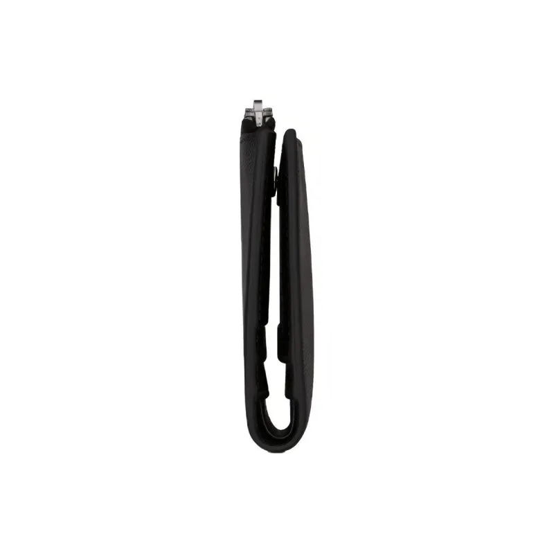 SAINT LAURENT Grain Embossed Leather Zip Closure Foldable Card Holder, Wallet Unisex Black-2