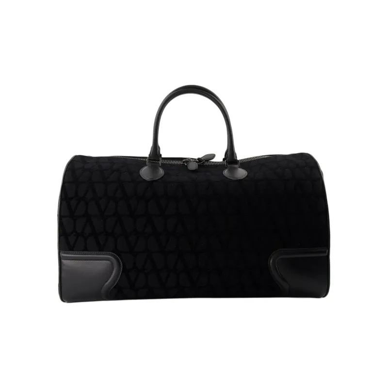 Valentino Garavani Toile Iconographe Zipped Duffle Bag-0