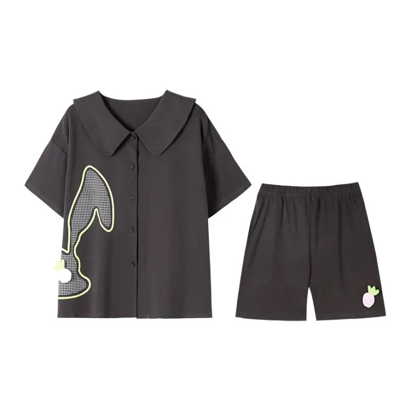 Tianmicat Pajama Set Women's Gray-0