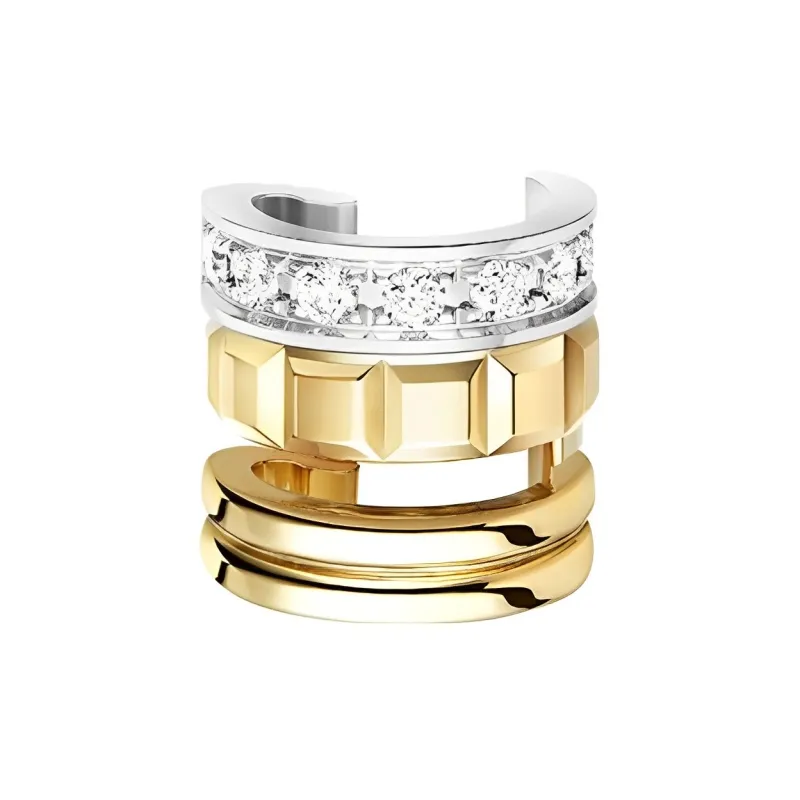 Boucheron 18kt Yellow And White Gold Quatre Radiant Edition Diamond Mini Single Clip Earring-1