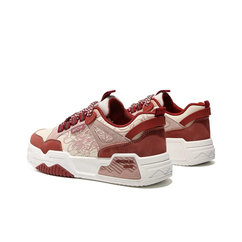 MIIOW Trend Party Series Skateboard Shoes Unisex Low Top Black White/Blue White/Burgundy-19