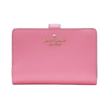 Kate Spade Saffiano Leather Wallet Medium Size Women's Blossom Pink Red