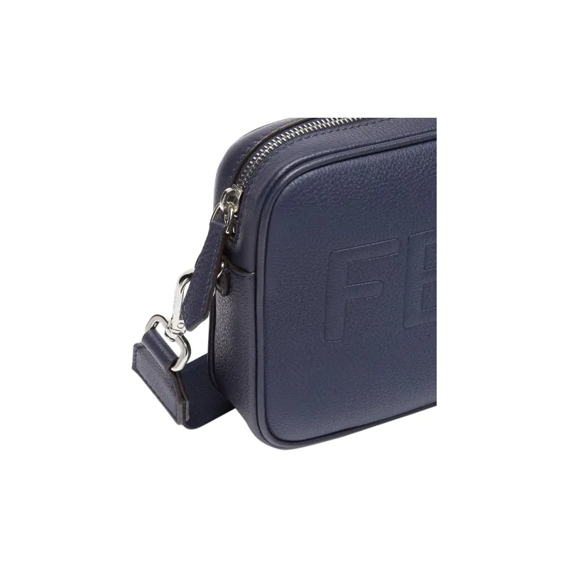 FENDI ROMA Calfskin Camera Bag, Crossbody Bag, Shoulder Bag Men's Dark Blue-4