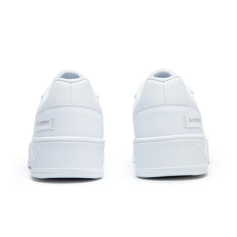 361° Air Force One Anti Slip Wear Resistant Low Top Skateboard Shoes Men's White Gray-3