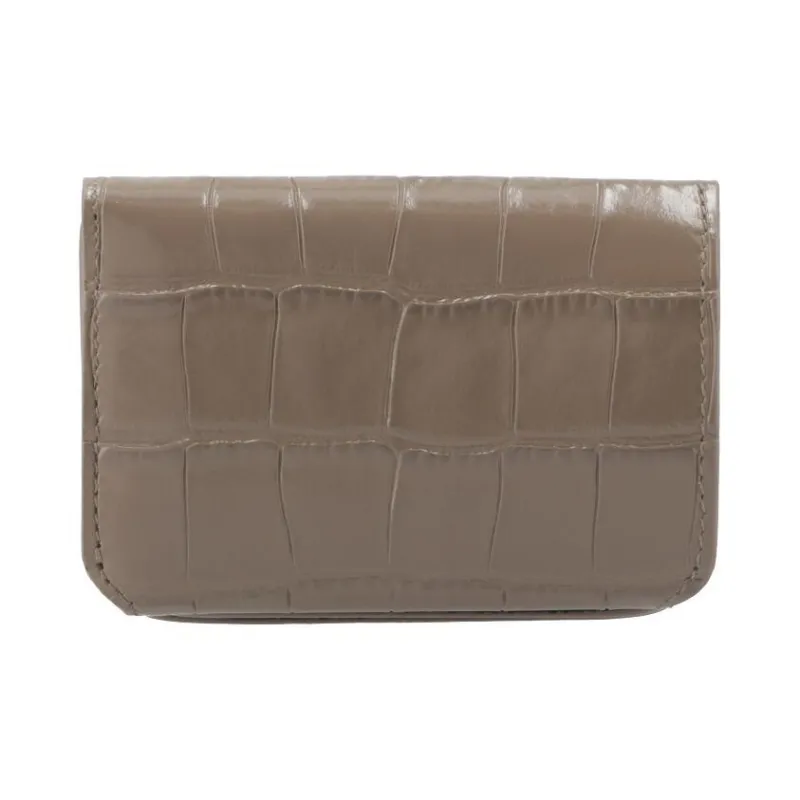 Balenciaga Cash Embossed Calfskin Wallet Mini Women's Beige Brown-2