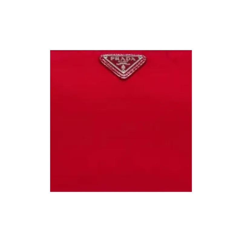 PRADA Nylon Makeup Bag Women's Red-4
