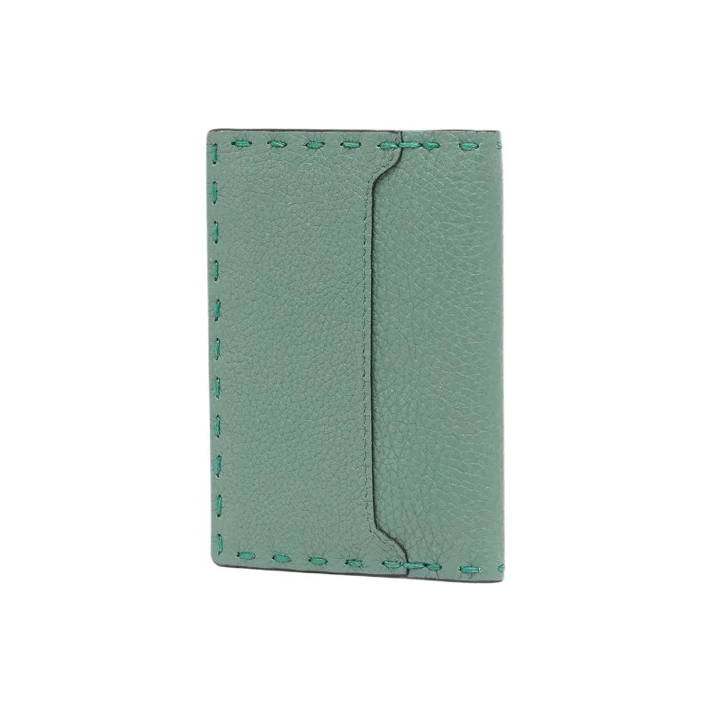 FENDI Calfskin Card Clip Card Holder Men's Tuscan Green-1