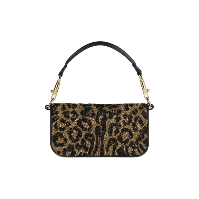 Valentino Locò Calfskin One Shoulder Handbags Small Size Women's Leopard Print-2