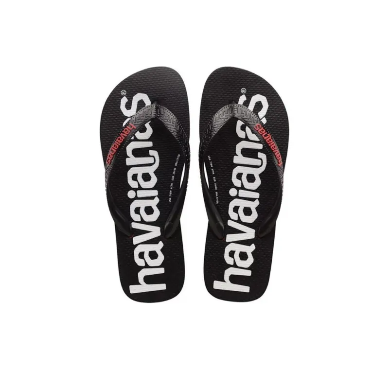 Havaianas Slip Resistant Flip Flops Unisex Black Red-4