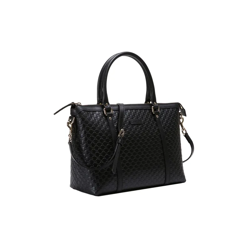 GUCCI Leather Cow Leather Tote Bag Shopping Bag Shoulder Bag Crossbody Bag Handbag Medium Size Women's Black-1
