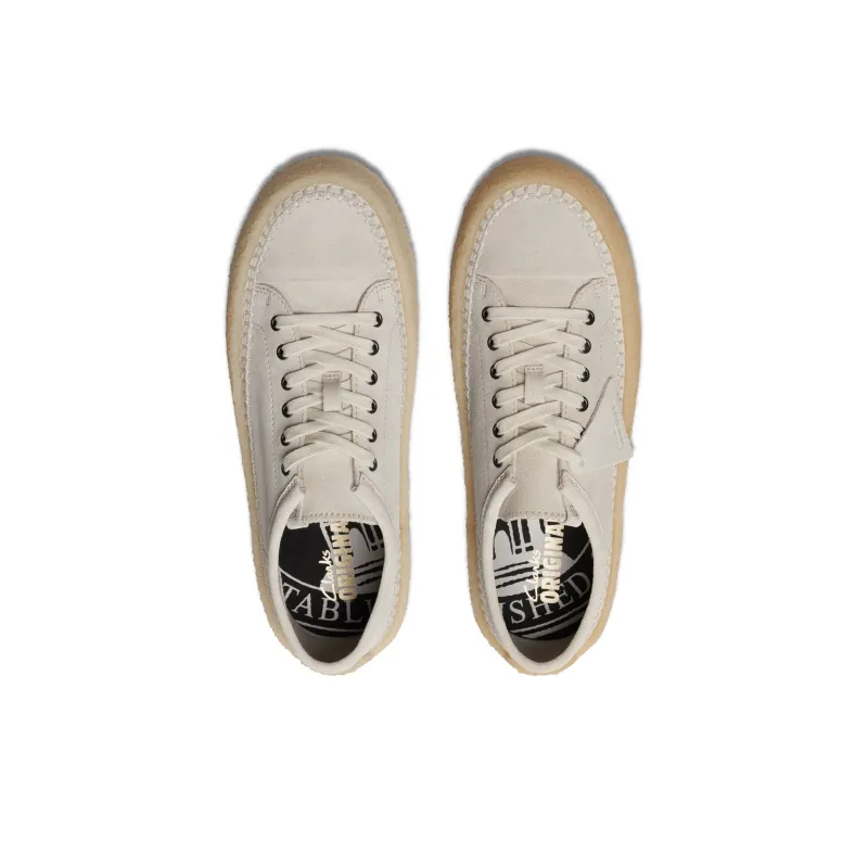 Clarks Low Top Skateboard Shoes Men's White-2