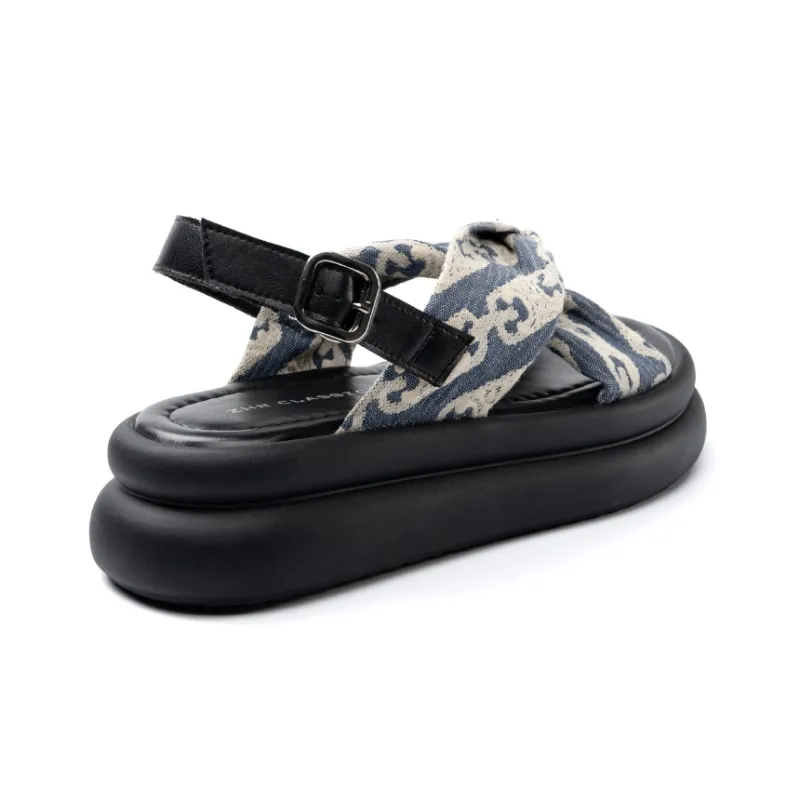 ZHR Green Purple Holiday One Strap Sandals Women's-9