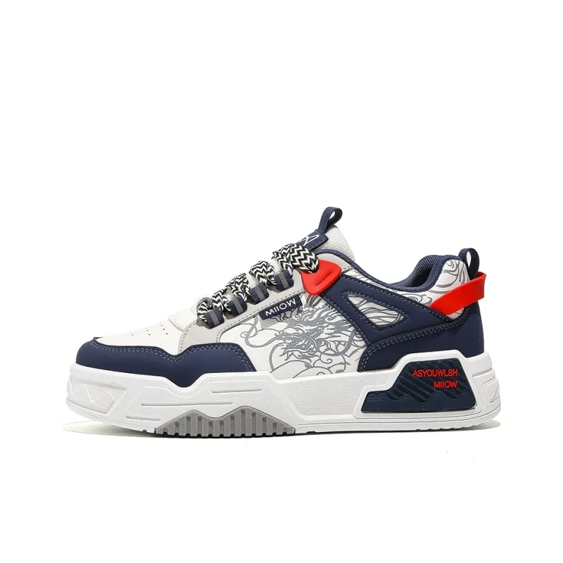 MIIOW Trend Party Series Anti Slip And Wear Resistant Height Increasing High Top Skateboard Shoes Men's-21