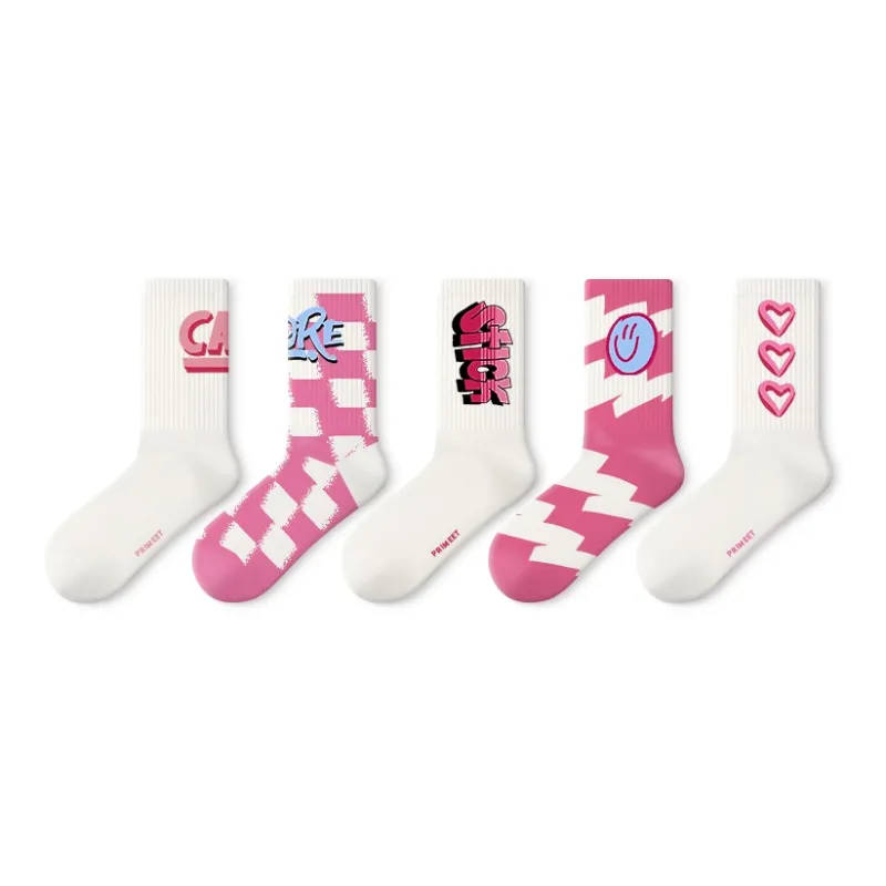 Primeet Mid Calf Socks Unisex 5 Pack-12