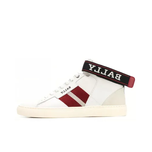 BALLY Skateboard Shoes Men High-Top White/Red