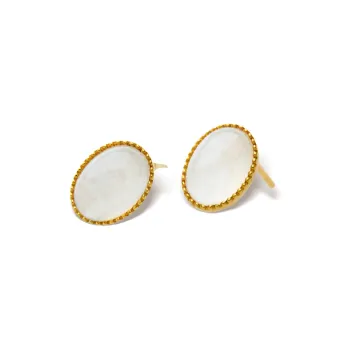 Linguanying Jadeite Stud Earrings Women's