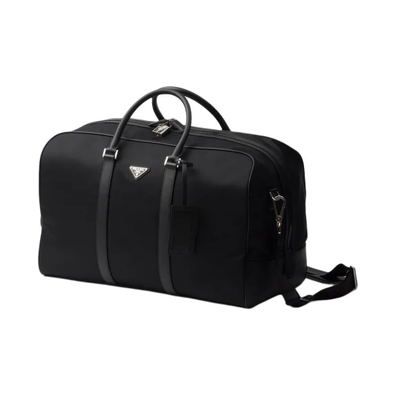 PRADA Re NylonSaffiano Recycled Nylon Handbag Men's Black-3